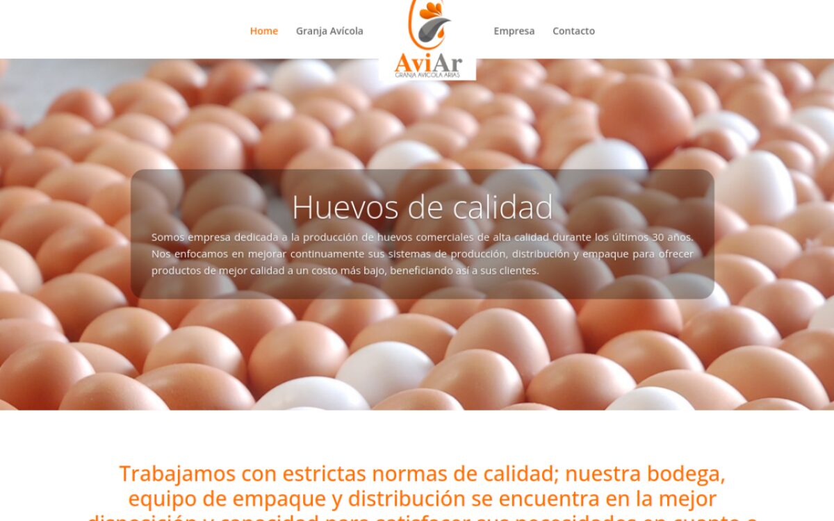 Sitio web de Granja Avícola AviAr (huevosaviar.com) hecho por Infotech