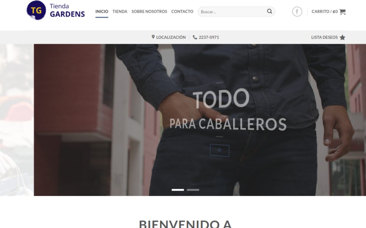Sitio web de Tienda Gardens (tiendagardens.com) hecho por Infotech